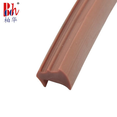 tipo tiras do sulco da tira de borracha do PVC de 10*8 milímetro Brown de barreira