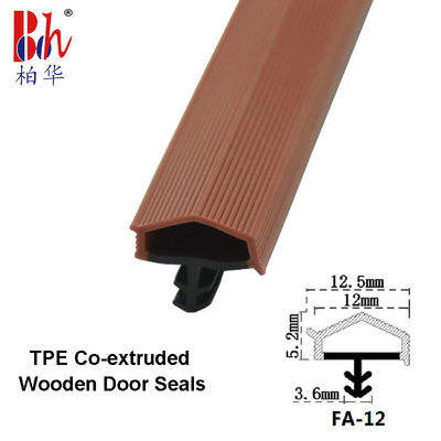 A cor que vermelha de Brown o selo de porta de madeira descasca a selagem de porta do TPE Weatherstripings descasca 12*5mm