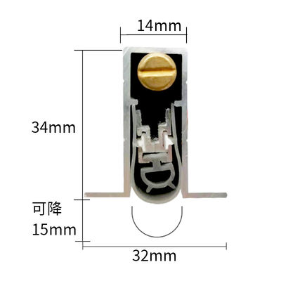 Elegante cor prateada porta oculta fundo selo ajustar altura