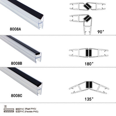 Bons selos impermeáveis do PVC da tira magnética da porta do chuveiro da superação para o vidro de 8mm