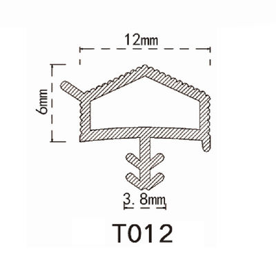 Selos termoplásticos dados forma telhado do elastómetro da tira de madeira do selo de porta com aleta 12x6mm