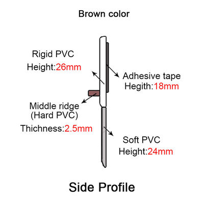 resistência de água inferior da tira do selo da porta de Brown das diferenças de 3mm