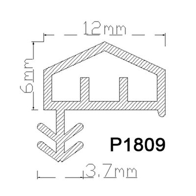 Tiras de selagem da porta de madeira de borracha anticolisão do PVC